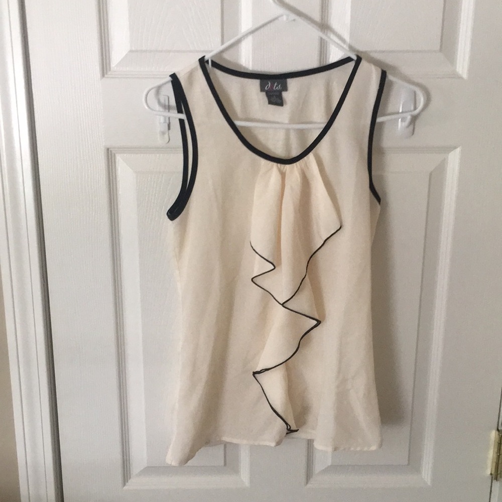 Cream and black tank top blouse- never worn